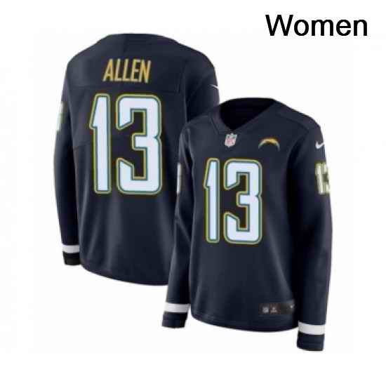 Womens Nike Los Angeles Chargers 13 Keenan Allen Limited Navy Blue Therma Long Sleeve NFL Jersey